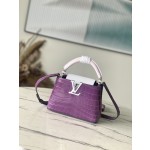 𝐋𝐎𝐔𝐈𝐒𝐕𝐔𝐈𝐓𝐓𝐎𝐍 N94227/M48865 Purple color matching crocodile pattern silver buckle