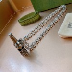 Gucci Double G Classic Beer Bottle Skull Pattern Necklace