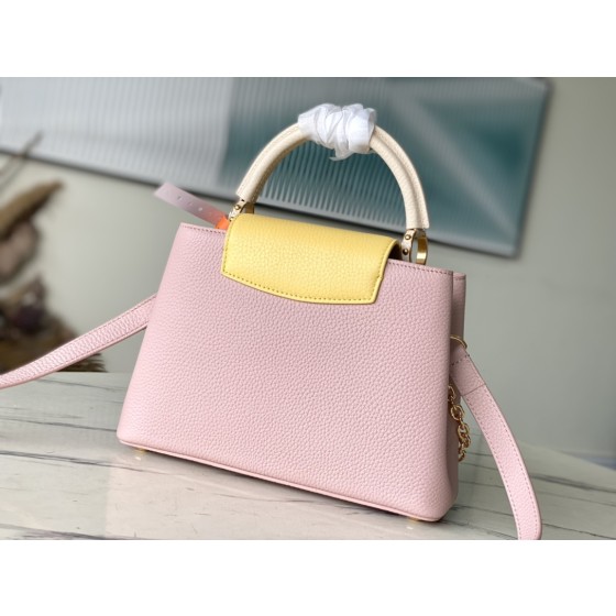 𝐋𝐎𝐔𝐈𝐒𝐕𝐔𝐈𝐓𝐓𝐎𝐍 M20844 Grapefruit Pink Flower Three Piece This CAPUCINES BB handbag