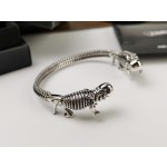 Crow Heart Double Skull Head Bracelet
