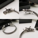 Crow Heart Double Skull Head Bracelet