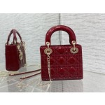 Dior three patent leather cherry red