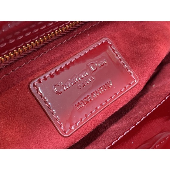 Dior three patent leather cherry red