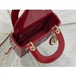 Dior three patent leather cherry red