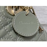 Dior three-grid patent leather rock ash 6603