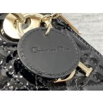 Dior three grid patent leather black 6603