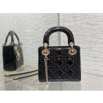Dior three grid patent leather black 6603