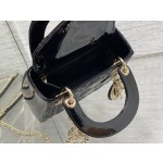 Dior three grid patent leather black 6603