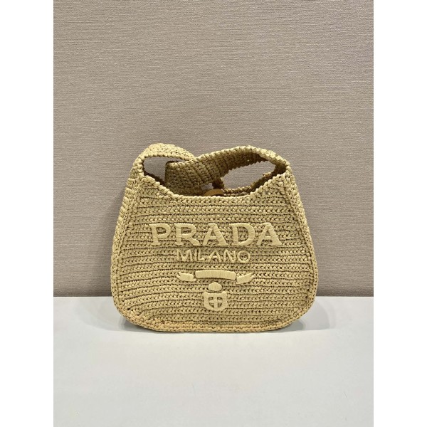 Prada straw woven shoulder bag 🎉 1BG186