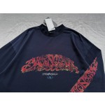 Balenciaga flame floral print round neck long sleeves