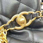 CHANEL Sheepskin Gold Chain Small Bucket Bag 4002