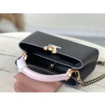 𝐋𝐎𝐔𝐈𝐒𝐕𝐔𝐈𝐓𝐓𝐎𝐍 M21887 black pink color matching small size This CAPUCINES BB handbag