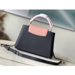𝐋𝐎𝐔𝐈𝐒𝐕𝐔𝐈𝐓𝐓𝐎𝐍 M21887 black pink color matching small size This CAPUCINES BB handbag