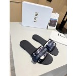 Dior webbing and woolen fitting slippers