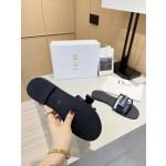 Dior webbing and woolen fitting slippers