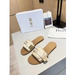 Dior webbing and woolen fitting slippers