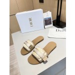 Dior webbing and woolen fitting slippers