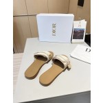 Dior webbing and woolen fitting slippers