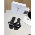 Dior webbing and woolen fitting slippers