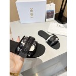 Dior webbing and woolen fitting slippers
