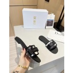 Dior webbing and woolen fitting slippers