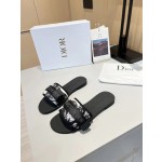 Dior webbing and woolen fitting slippers