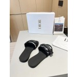 Dior webbing and woolen fitting slippers