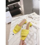 Dior silk style vintage embroidered leather sole slippers