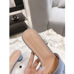 Dior silk style vintage embroidered leather sole slippers