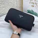 Prada-Stainless Steel Combination Lock Clutch