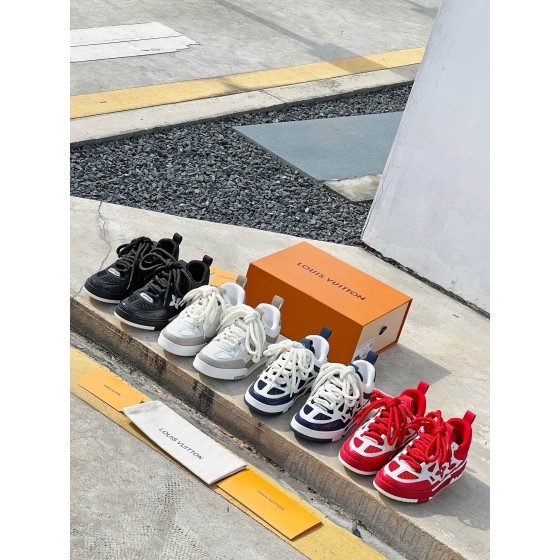 Louis Vuitton with four leaf clover pattern on the side of the shoe