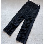 Balenciaga Mud Dyed Damaged Jeans