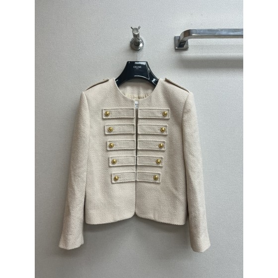 Celine - Early Autumn New Palace Style Round Neck Double breasted Coat