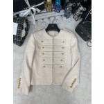 Celine - Early Autumn New Palace Style Round Neck Double breasted Coat