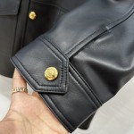 CHANEL hooded leather casual coat