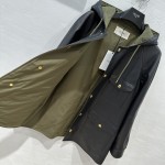 CHANEL hooded leather casual coat