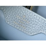 𝐋𝐎𝐔𝐈𝐒𝐕𝐔𝐈𝐓𝐓𝐎𝐍 M21166 Blue Snake Skin Fritillaria Small Size This CAPUCINES BB handbag