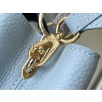 𝐋𝐎𝐔𝐈𝐒𝐕𝐔𝐈𝐓𝐓𝐎𝐍 M21166 Blue Snake Skin Fritillaria Small Size This CAPUCINES BB handbag