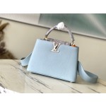 𝐋𝐎𝐔𝐈𝐒𝐕𝐔𝐈𝐓𝐓𝐎𝐍 M21166 Blue Snake Skin Fritillaria Small Size This CAPUCINES BB handbag