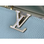 𝐋𝐎𝐔𝐈𝐒𝐕𝐔𝐈𝐓𝐓𝐎𝐍 M21166 Blue Snake Skin Fritillaria Small Size This CAPUCINES BB handbag
