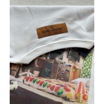 Louis Vuitton Bedroom Printed Round Neck Short Sleeve