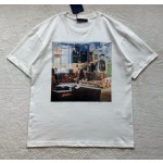 Louis Vuitton Bedroom Printed Round Neck Short Sleeve