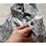 Dior Old Flower Full Screen Jacquard Long Sleeve Satin Shirt