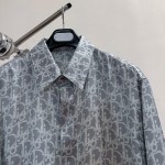 Dior Old Flower Full Screen Jacquard Long Sleeve Satin Shirt