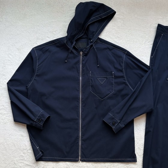 Prada Sports Hooded Casual Set Coat