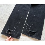 Balenciaga Mud Dyed Damaged Jeans