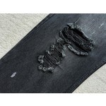 Balenciaga Mud Dyed Damaged Jeans