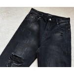 Balenciaga Mud Dyed Damaged Jeans