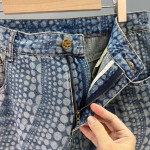 Louis Vuitton polka dot pumpkin print casual straight denim pants