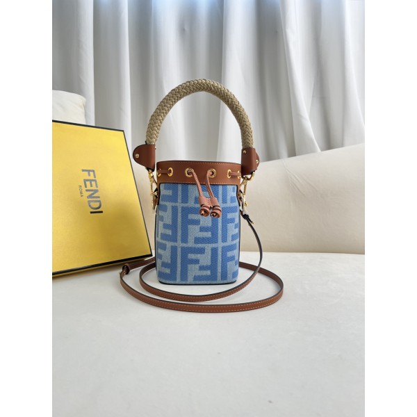 FENDI Light Blue Denim Mini Handbag Model Number: 226